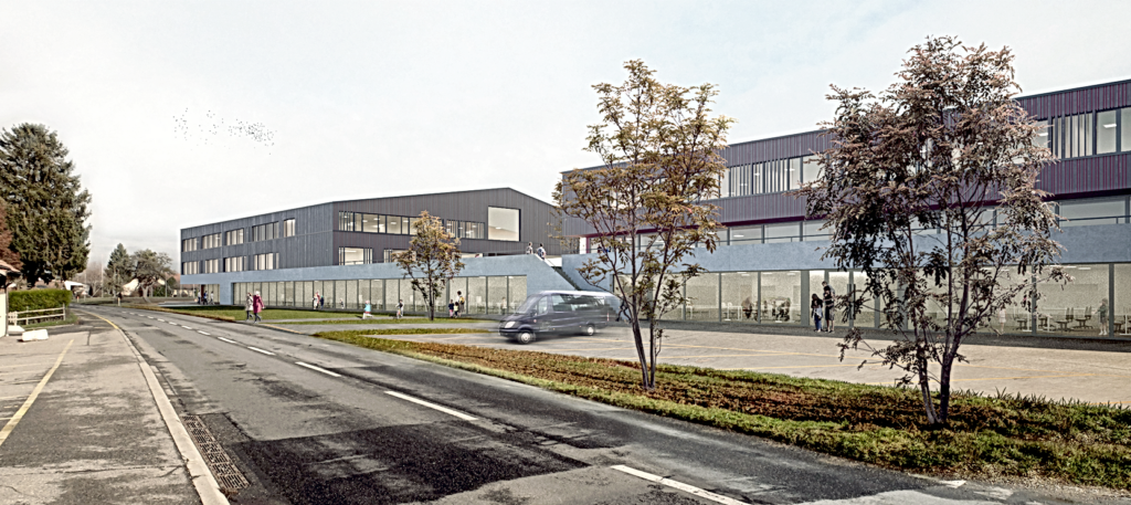 Ecole avec salle de sport triple, Carrouge
